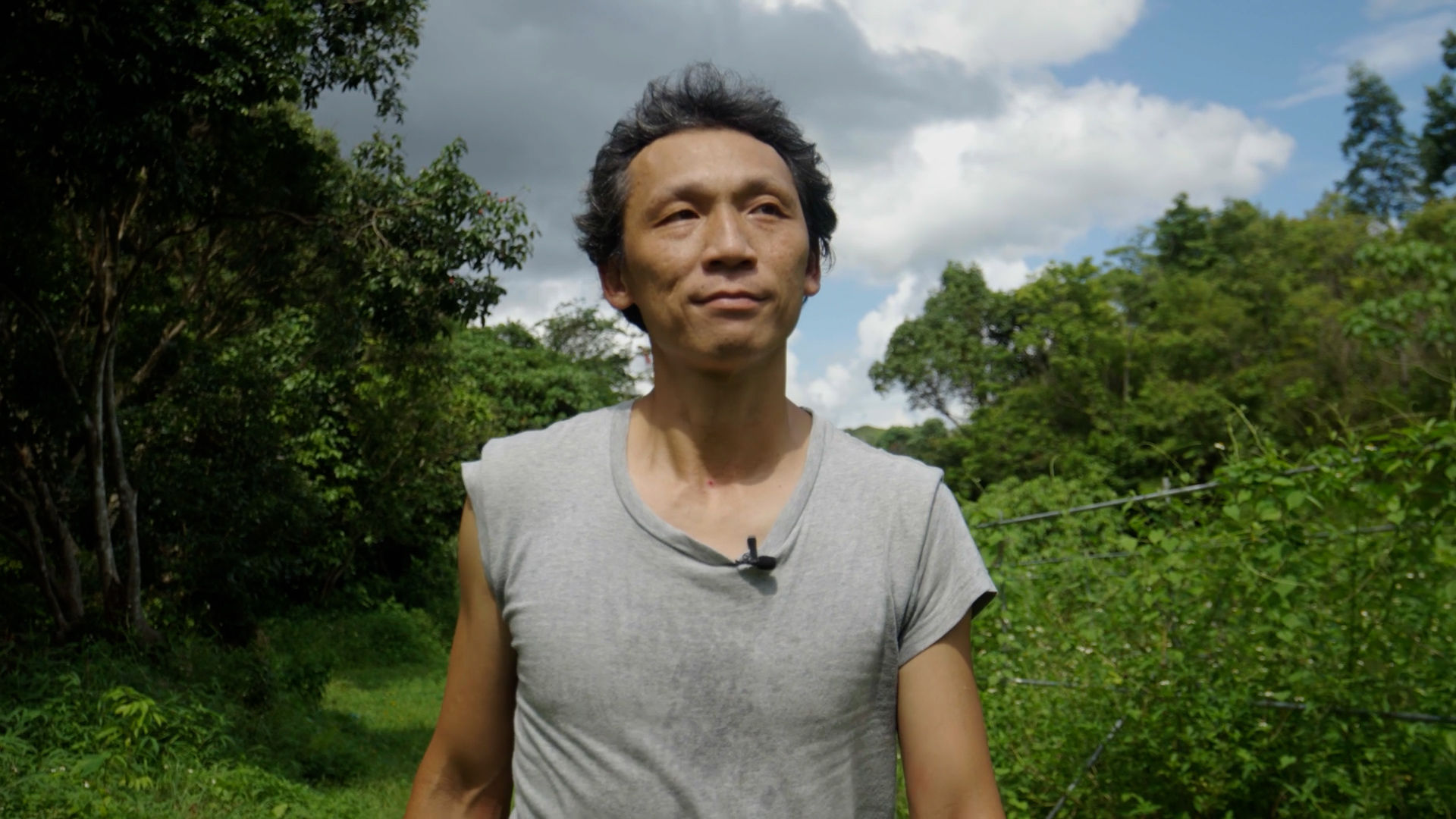 farmer walking in his farm