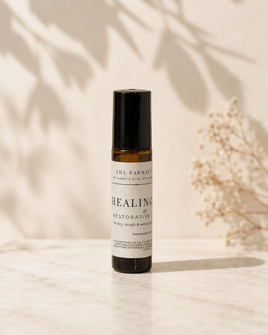 Herbal Healing Oil Roller by Hempie Girl Organics with slow-infused botanicals