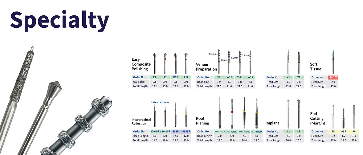 Specialty Diamond Bur Dental Bur Mr Bur Products