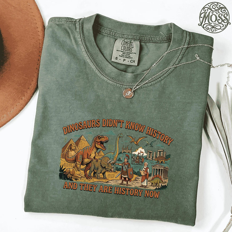 Thumbnail: Dinosaurs Didn't Know History T-Shirt, Retro Dinosaur and Roman Soldier Graphic…