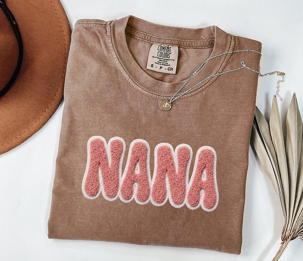 Thumbnail: NANA Chenille Patch Sweatshirt, Dusty Rose Fuzzy Letter Nana Gift for Grandma B…