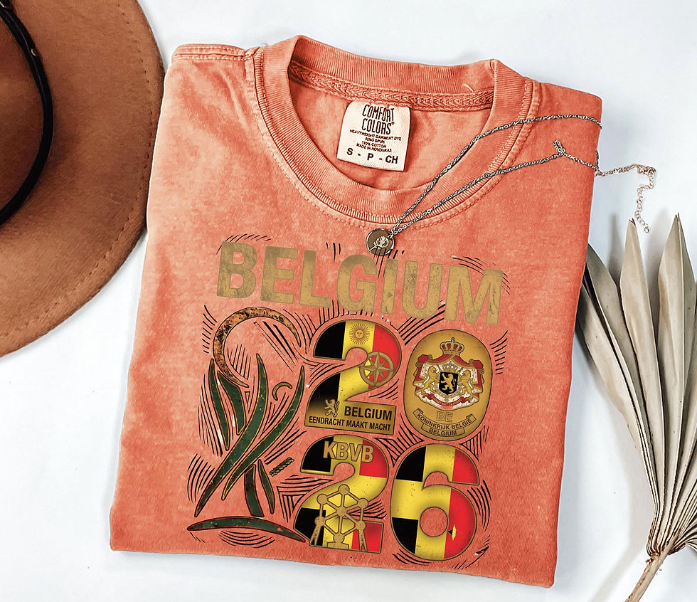 الصورة المصغرة: Belgium 2026 Soccer Graphic Tee, Belgian Football Fan Gift for Men