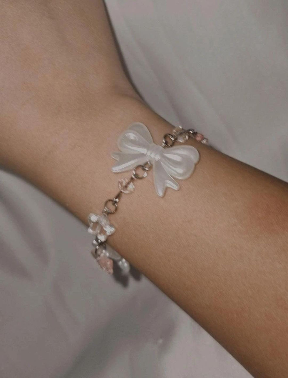 Thumbnail: BlackSilver Bow Couqette Style Bracelet