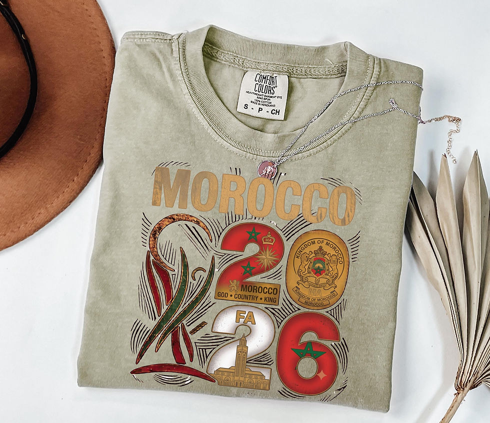 Thumbnail: Morocco 2026 Graphic Tee, Kingdom of Morocco God Country King Souvenir Shirt
