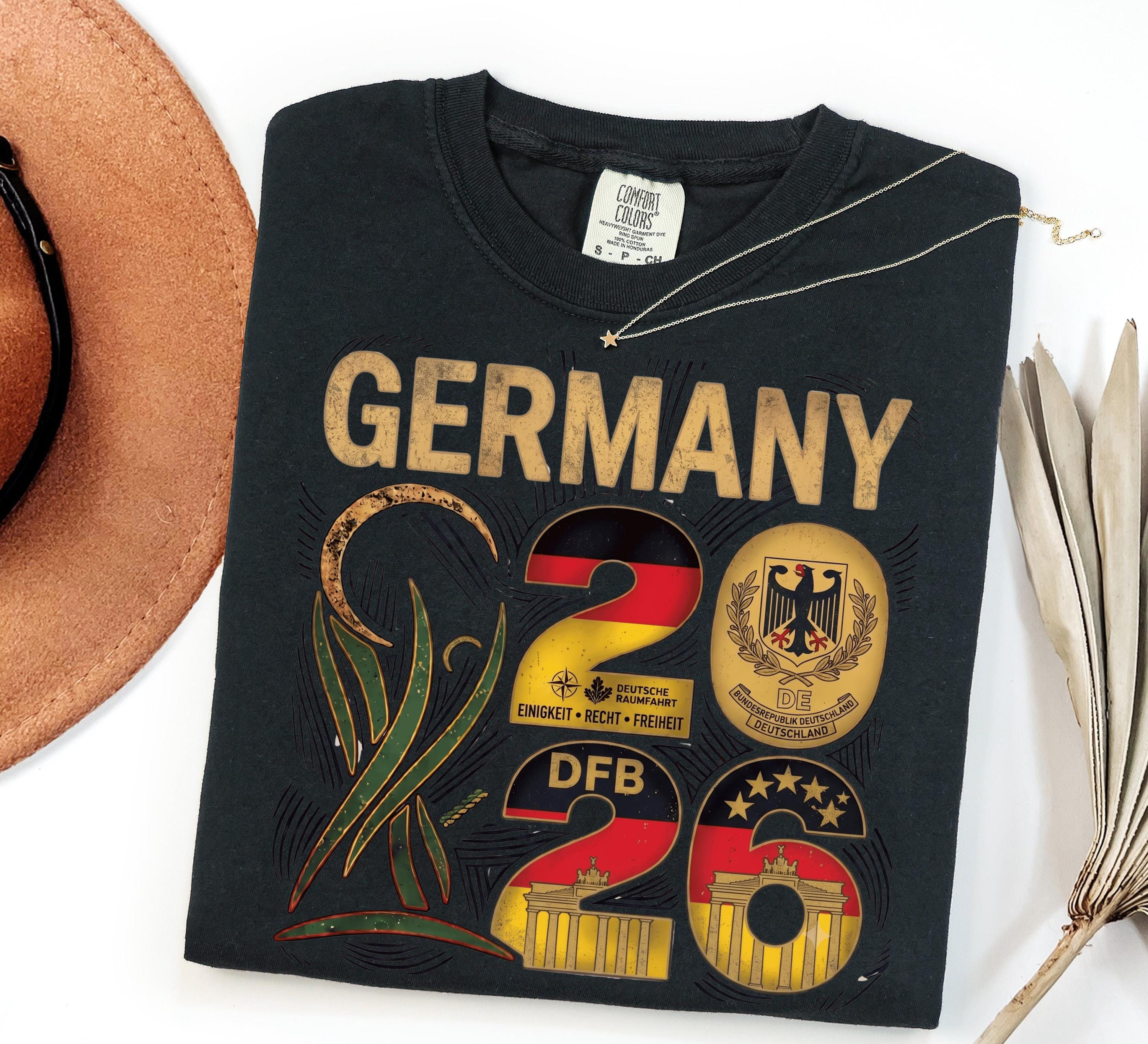 Germany 2026 Soccer Graphic Tee, Vintage Brandenburg Gate Football Fan Gift for…