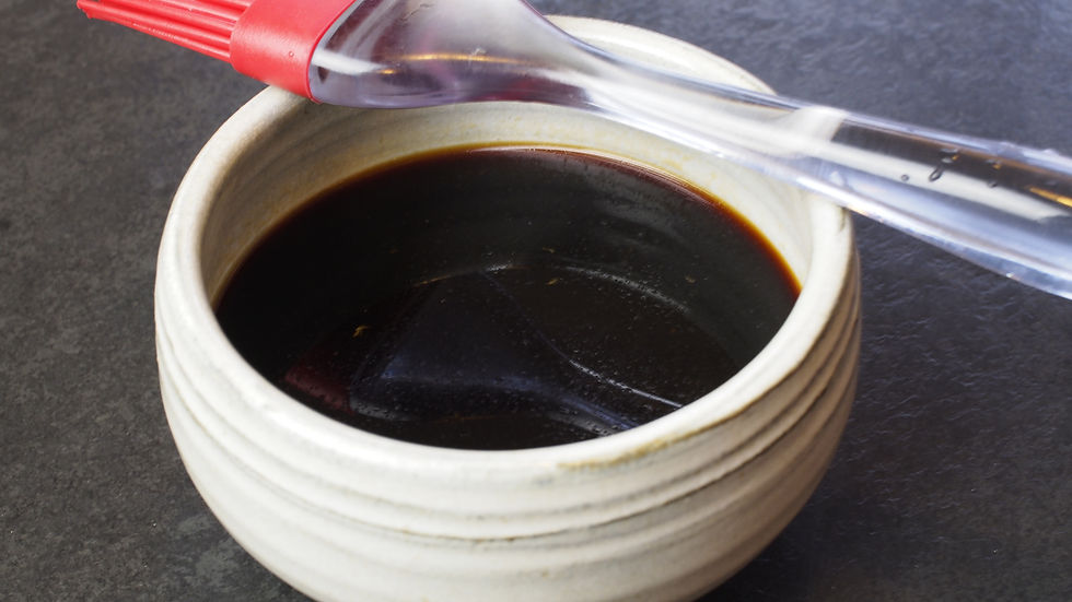 Yakitori sauce homemade with soy sauce, mirin, chicken skin and onion by kurumicooks delicious easy to make healthy Japanese Asian and Fusion cooking for your kitchen