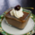 Japanese chocolate mousse with dark chocolate, single and double cream topped with a fresh cherry served on a Noritake side dish by kurumicooks delicious and easy to make healthy Japanese Asian and Fusion food and  cooking for your kitchen