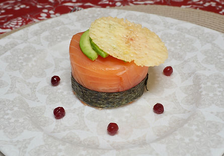 Sushi style Smoked Salmon parcels