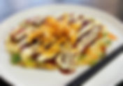 Okonomiyaki..Japanese savoury pancake with bacon