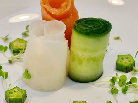 Marinated Turnip & Smoked Salmon.