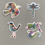 Thumbnail: Sticker Set - Desert Bird +Dragonfly+Bird +Gecko