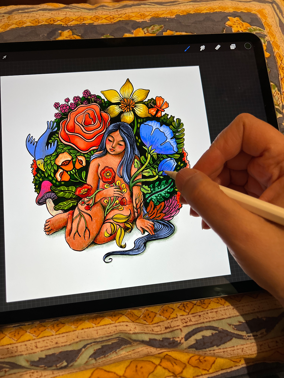 Thumbnail: Goddess of Healing Coloring Page