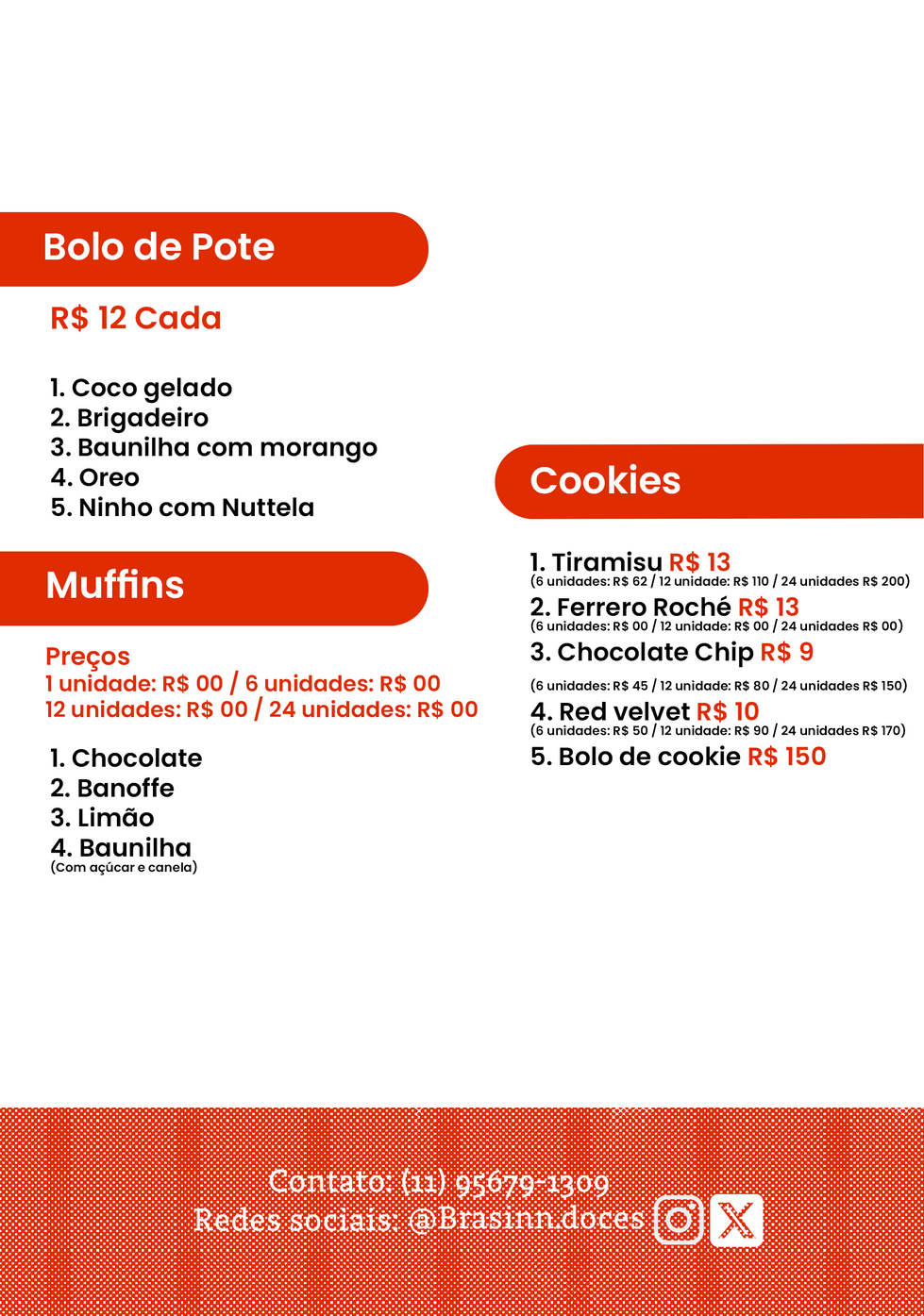 Cardápio pequeno 2