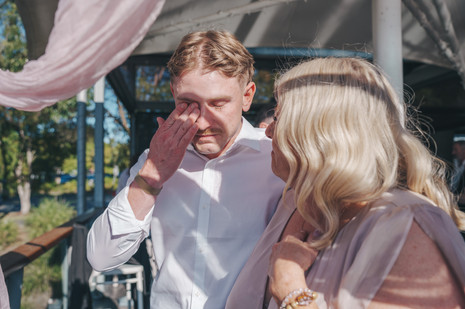 candid wedding moments at Elysium Restaurant & Bar, Victoria Point QLD