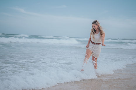 senior portrait on the beach