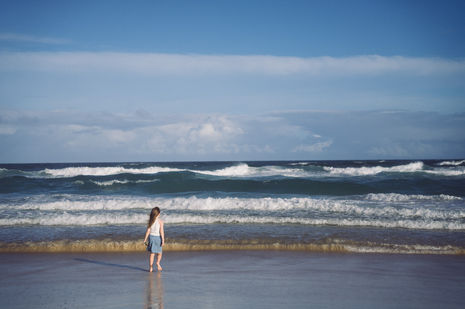 candid family moment on Dreamtime Beach