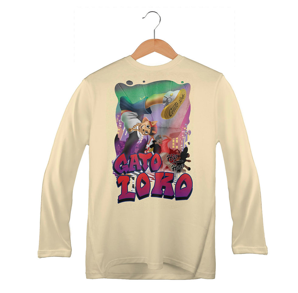 Miniatura: Camiseta Manga Longa - Gato Loko Hip Hop