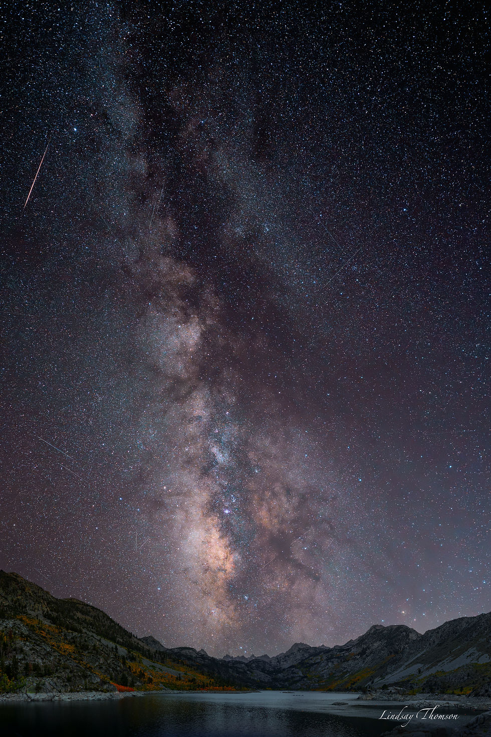 I took a quick trip to the Eastern Sierras before the rain came. It  was a short and successful trip. This is my favorite image from all three nights, "Milky Way and Meteor Over Lake Sabrina". I shot this as a time lapse and when the Milky Way was centered above the lake, a meteor zipped through the sky!! Lucky me! I already had this image professionally printed on paper and it looks great. Now, I'm just waiting for the acrylic print to arrive. I hope it comes before the tour starts on Saturday. Crossing my fingers!