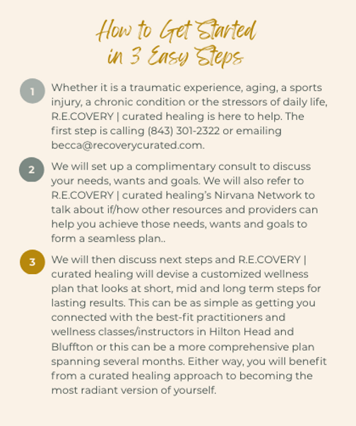 How to get started with R.E.COVERY |curated healing in 3 easy steps.