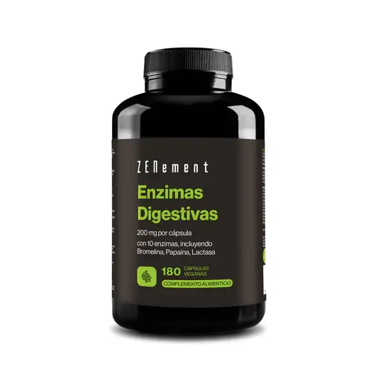 ZENEMENT Enzimas Digestivas, con 10 enzimas - 180 Cápsulas Veganas
