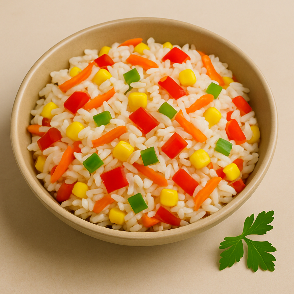 Gemüsereis mit Karotten, Paprika & Mais