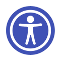 Blue Man icon with outstretched arms for accessibility menu