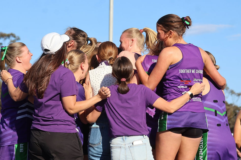 Elation on court as Birchip Watchem celebrates it's first premiership in 73 years. IMAGE: North Central Netball Association Facebook.
