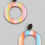 Thumbnail: Rainbow Acetate Circle Drop Earrings