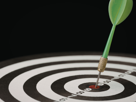 Bullseye target representing the precision required to define an ideal customer profile and focus sales efforts effectively