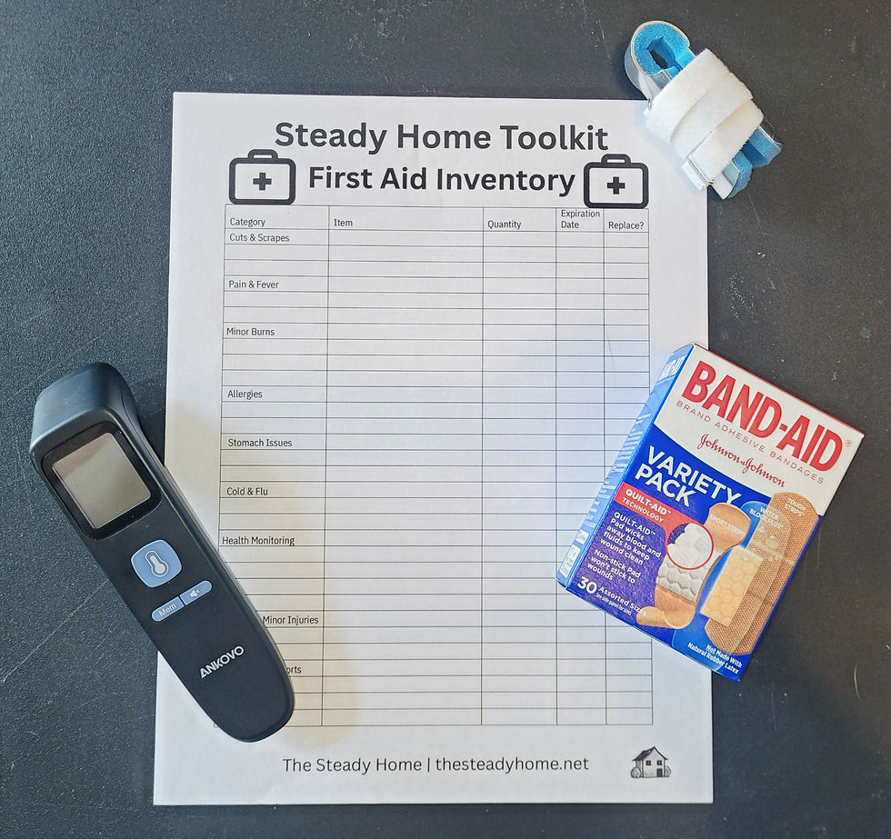 First Aid Inventory sheet