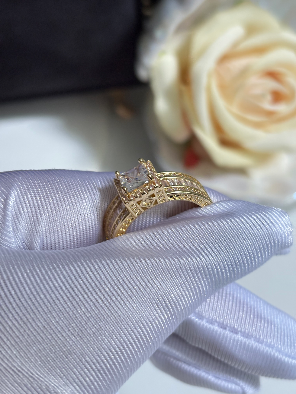 Miniatură: Inel “Queen Gold” Premium Zirconiu 