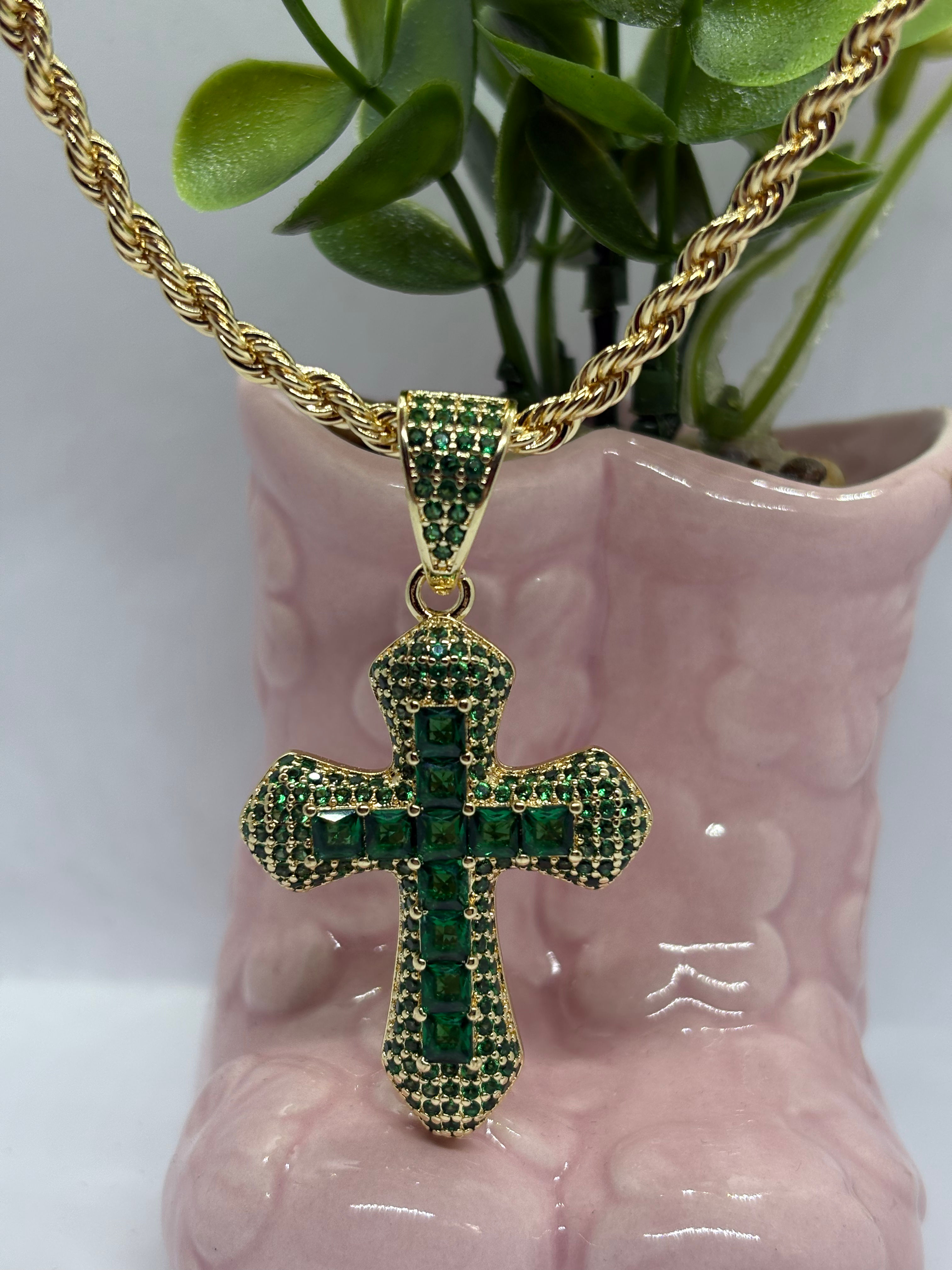 Lănțișor Monaco Cross Green