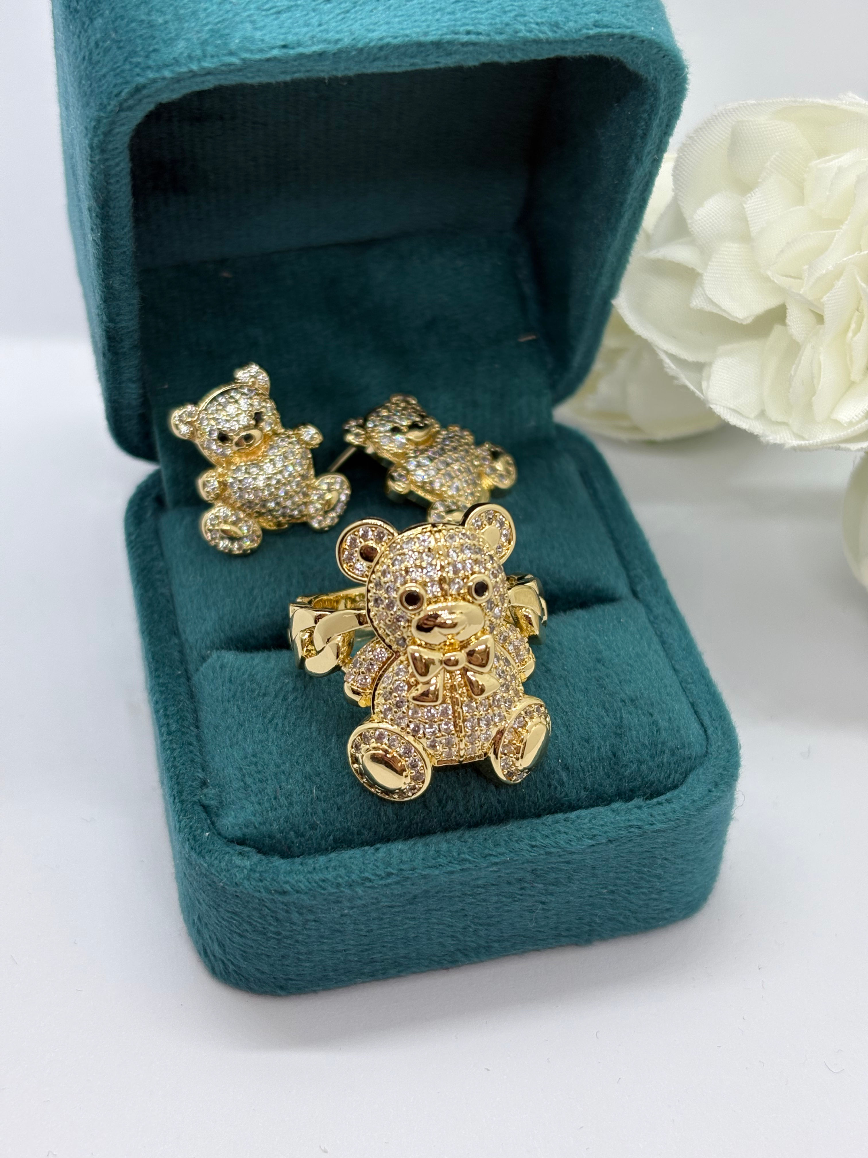 Set Monaco 🇲🇨 Teddy Fashion / Inel și Cercei 