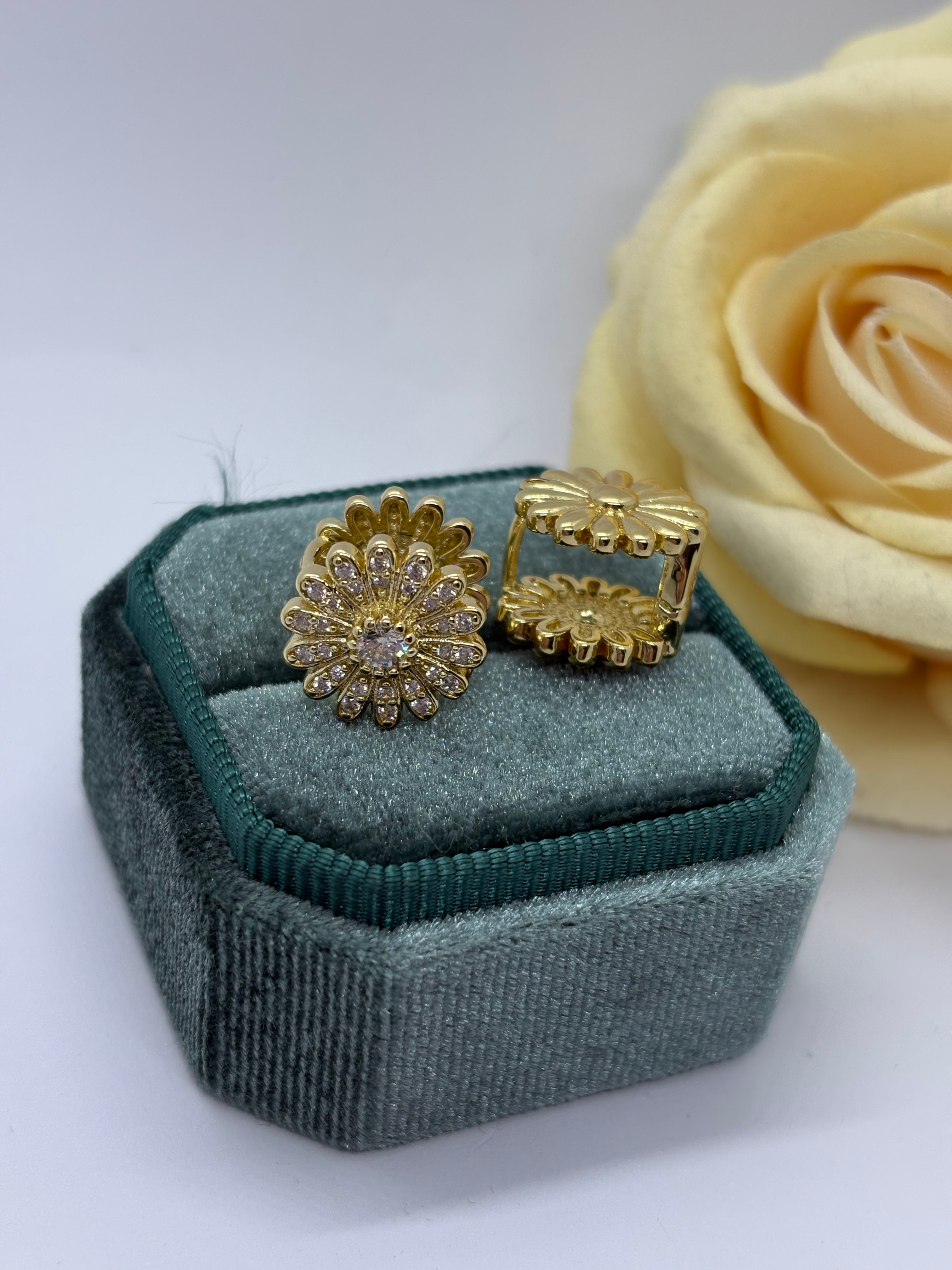 Cercei cu 2 Fete / Flower Gold