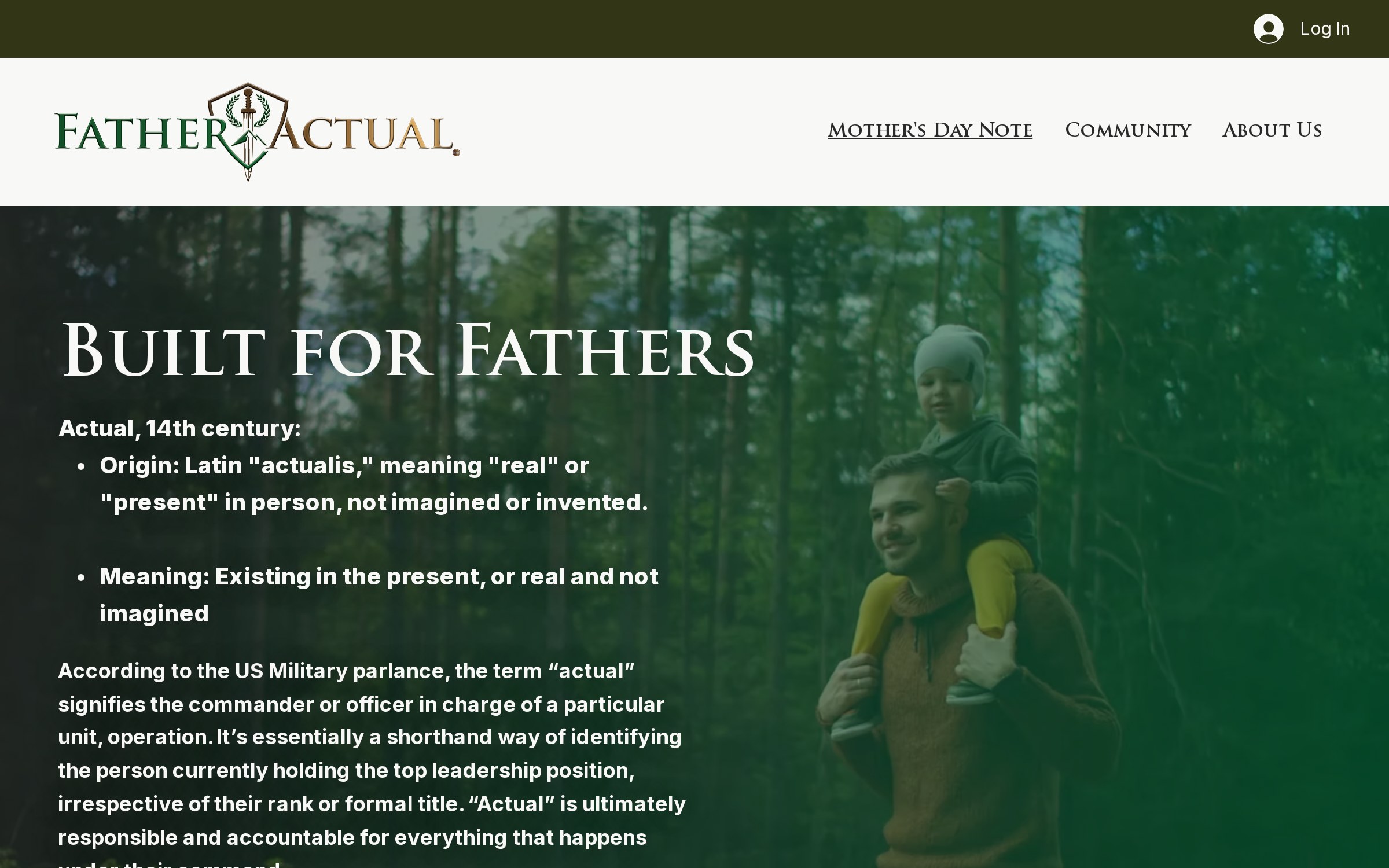 Father Actual community website homepage