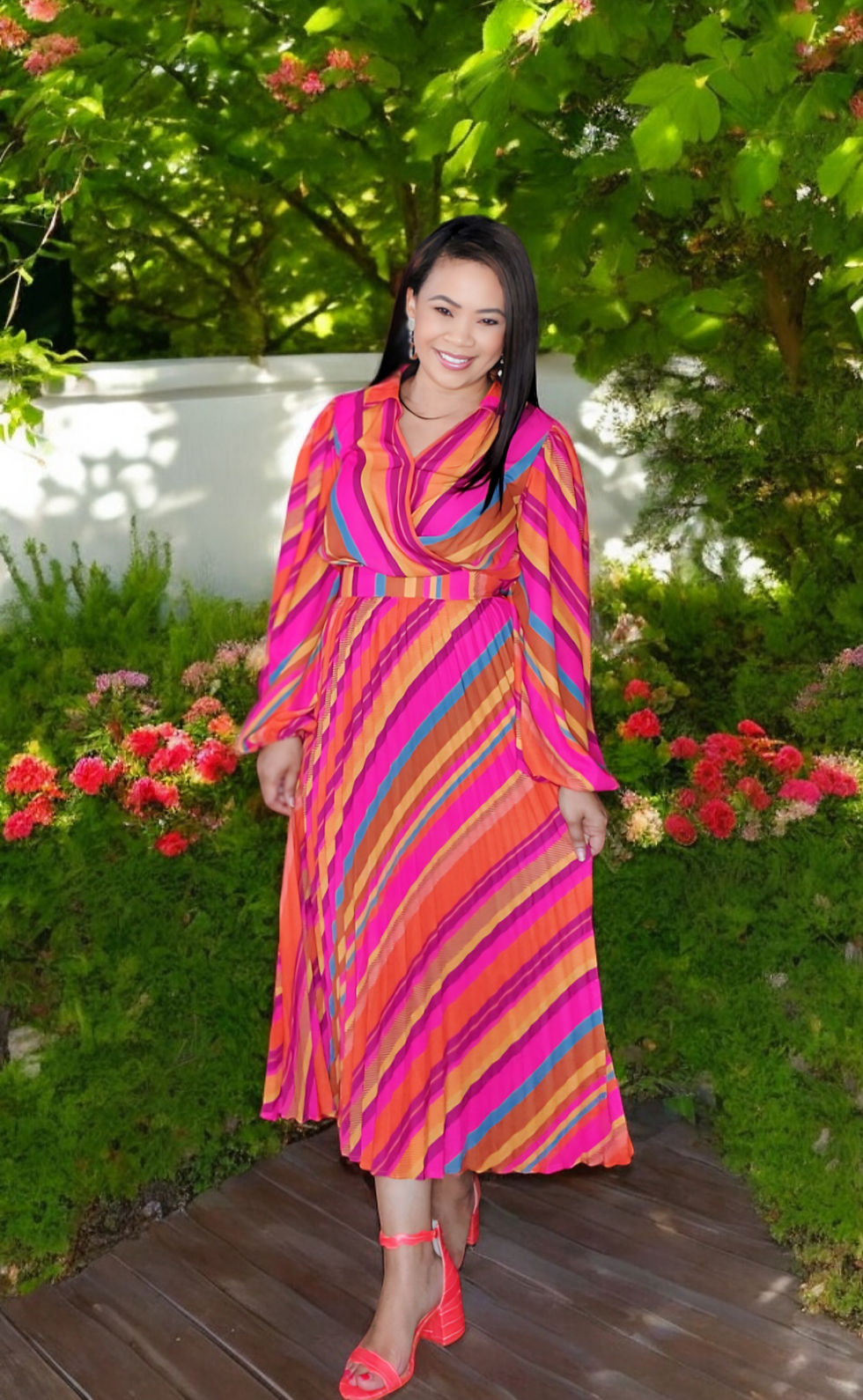 Thumbnail: Flying Tomato Abigail Pleated Midi Dress