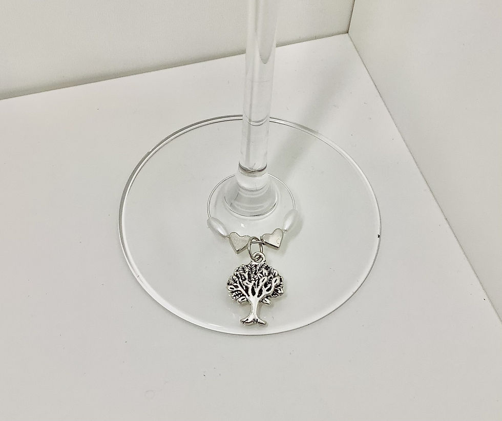 Thumbnail: Wine Glass Charms TREE OF LIFE design - in Presentation Card / Cello Wrapped