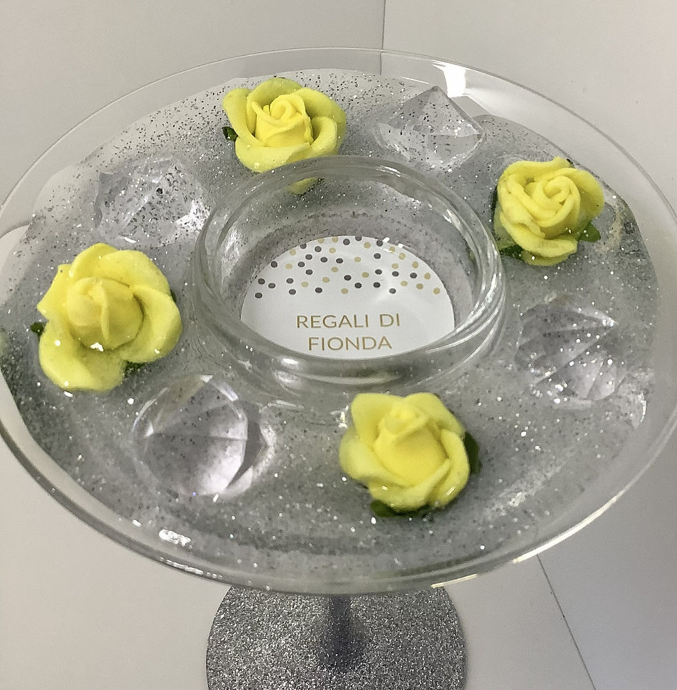 Thumbnail: 'Giallo' Rose Glitter Forever Tea Light Cocktail Style Unique Holder