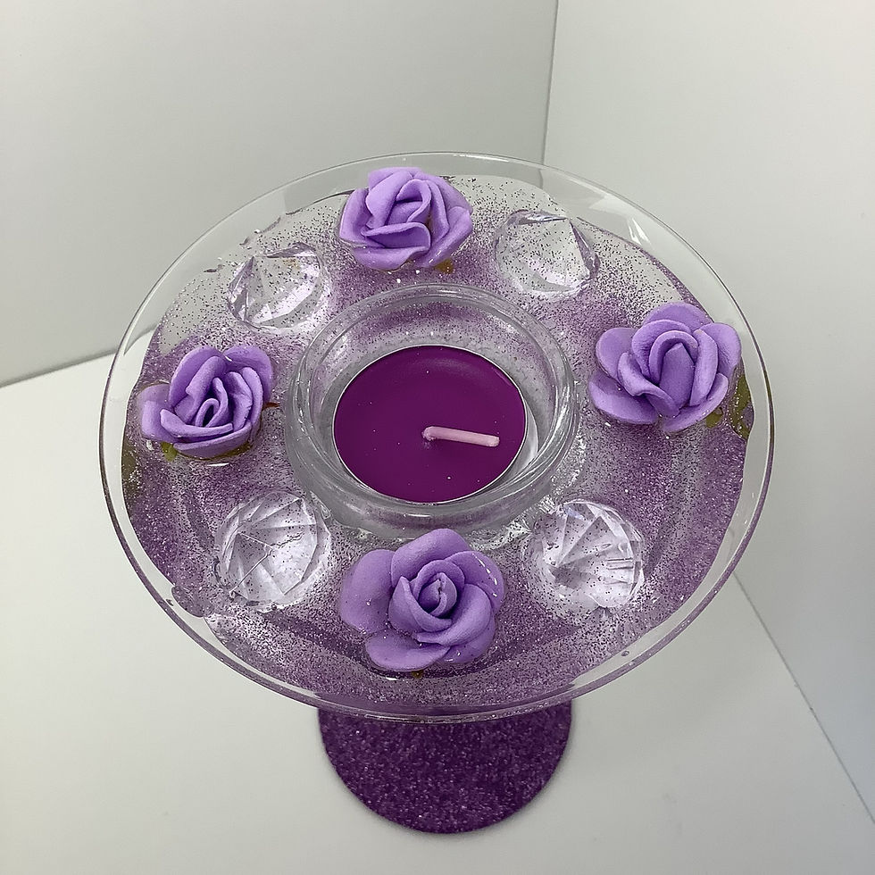 Thumbnail: 'Viola' Glitter Forever Tea Light Cocktail Style Unique Holder