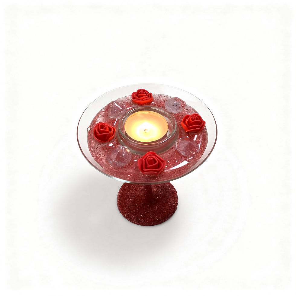 Thumbnail: 'Rosso' Rose Glitter Forever Tea Light Cocktail Style Unique Holder