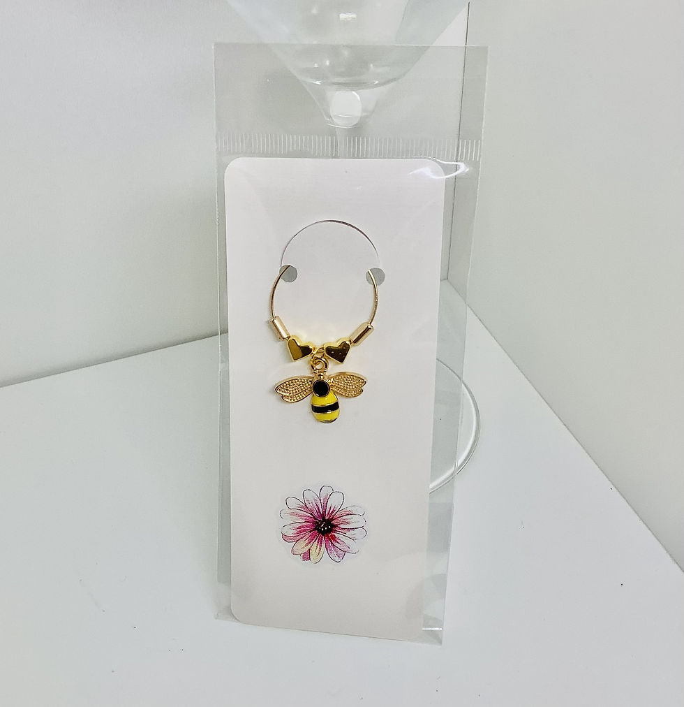 Thumbnail: Wine Glass Charms BEE DESIGN - in Presentation Card / Cello Wrapped