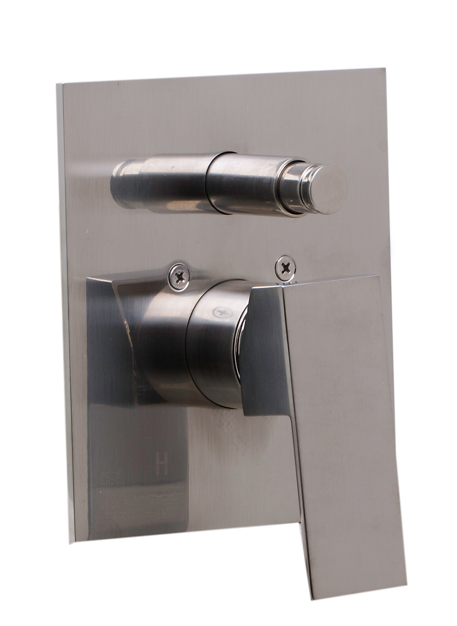 Brushed Nickel Shower Valve Mixer with Square Lever Handle and Diverter
