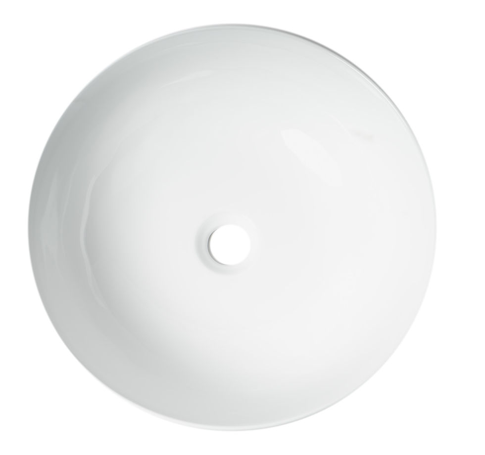 Thumbnail: White 17" Decorative Round Vessel Above Mount Ceramic Sink