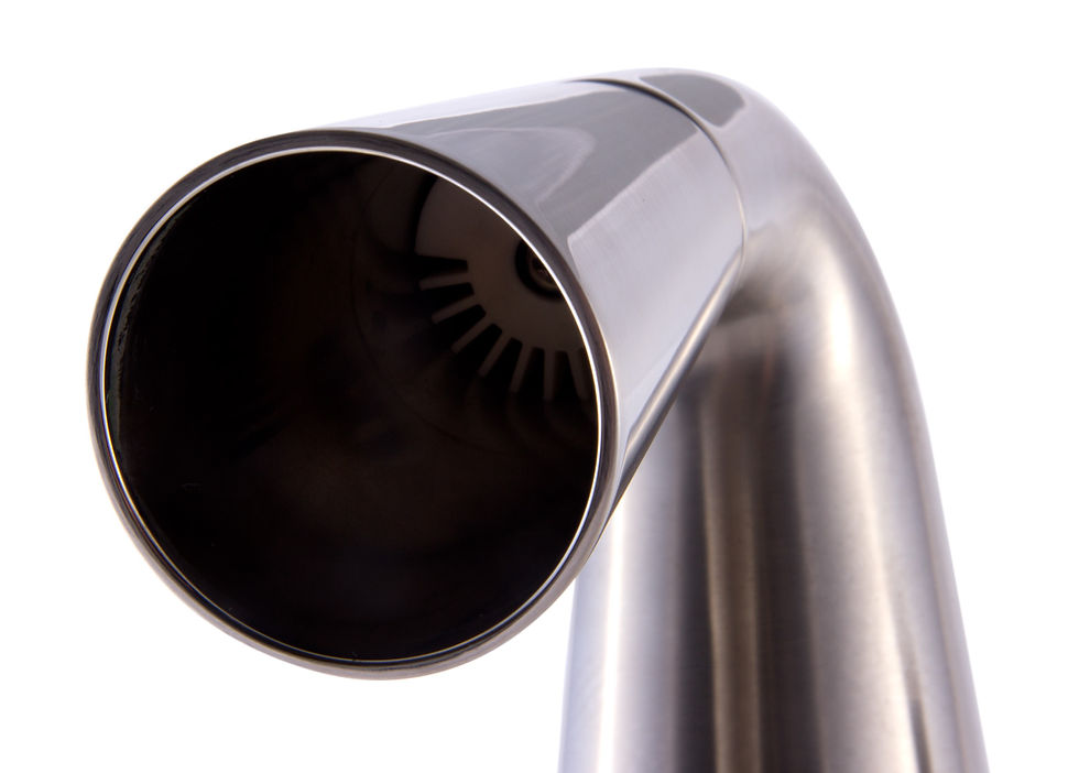 Thumbnail: Brushed Nickel Single Hole Tall Cone Waterfall Bathroom Faucet