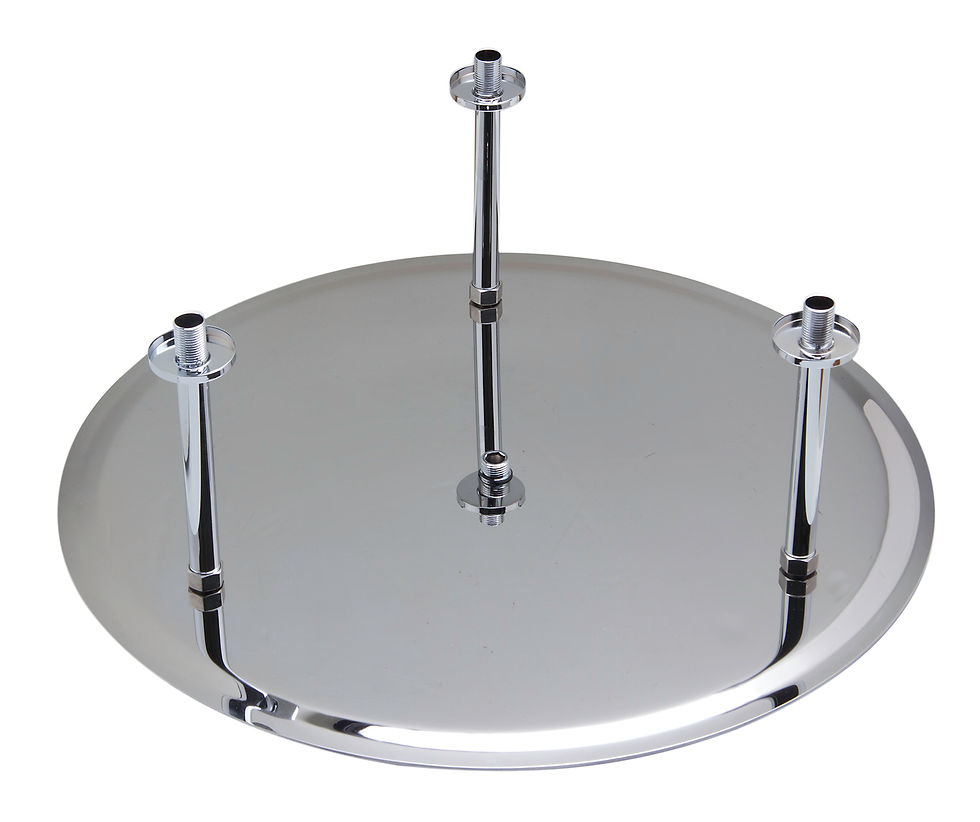 Thumbnail: 24" Round Polished Solid Stainless Steel Ultra Thin Rain Shower Head