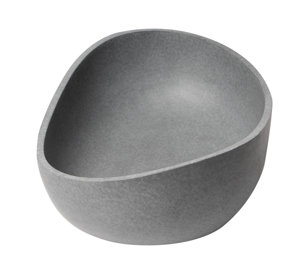 Thumbnail: 23" Solid Concrete Wavy Oval Above Mount Vessel Sink