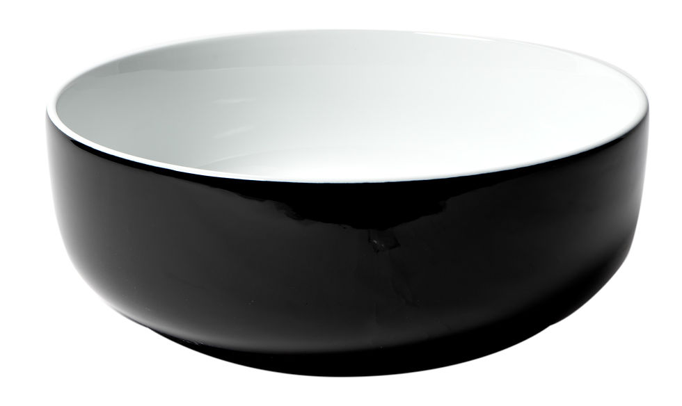 Thumbnail: Black & White 15" Round Above Mount Ceramic Sink