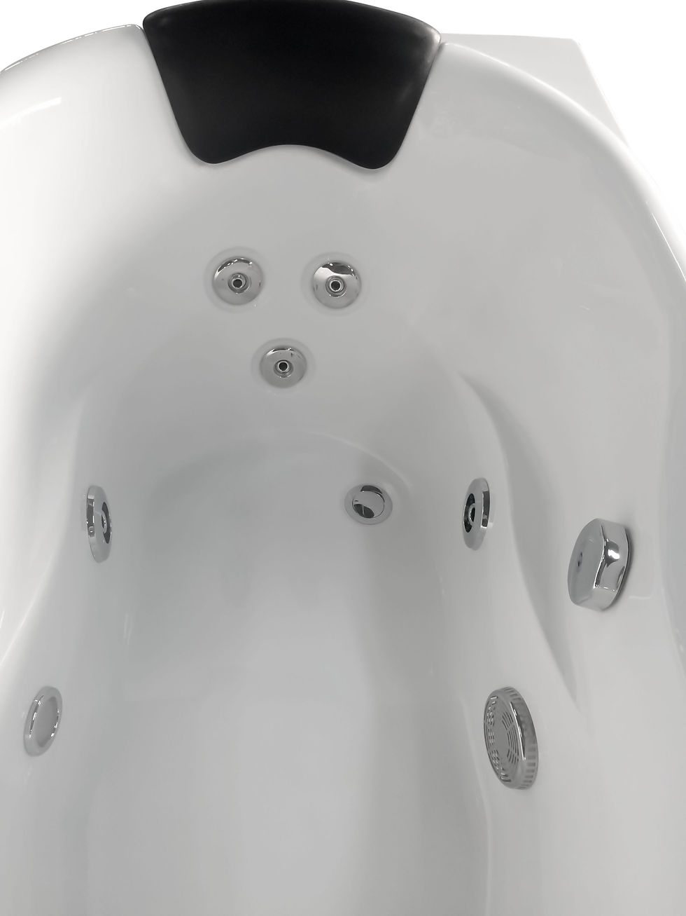 Thumbnail: 5' White Acrylic Whirlpool Bathtub - Drain on Left