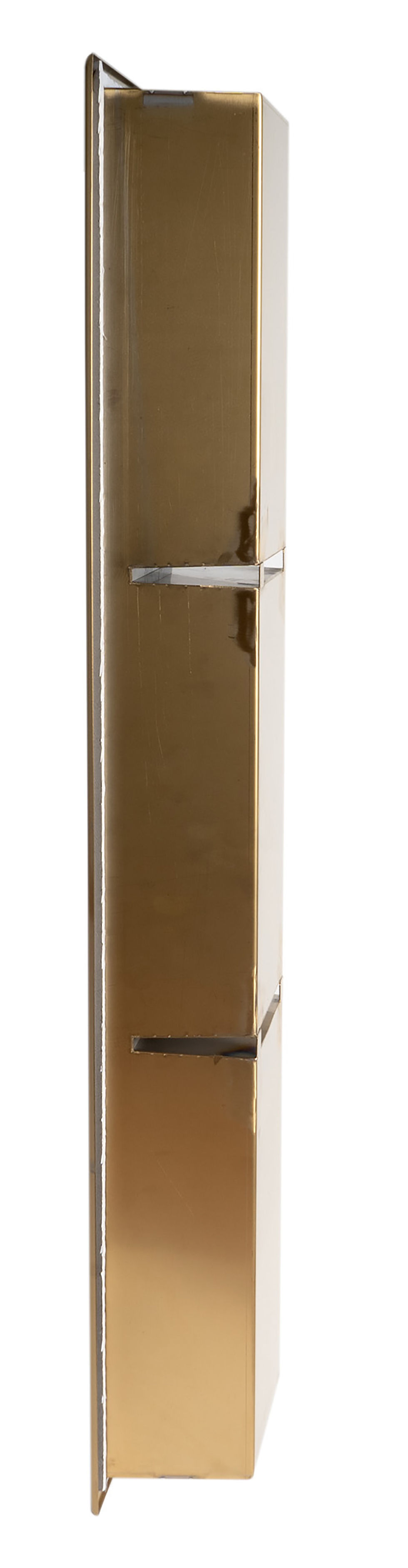 Thumbnail: 8" x 36" Brushed Gold PVD Stainless Steel Vertical Triple Shelf Shower Niche