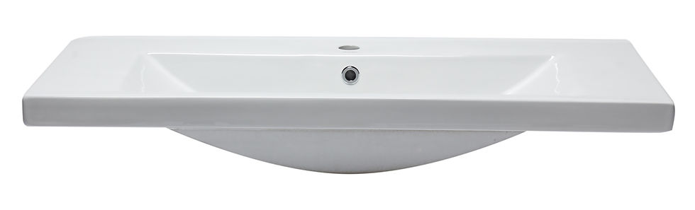 Thumbnail: White Ceramic 40"x19" Rectangular Drop In Sink